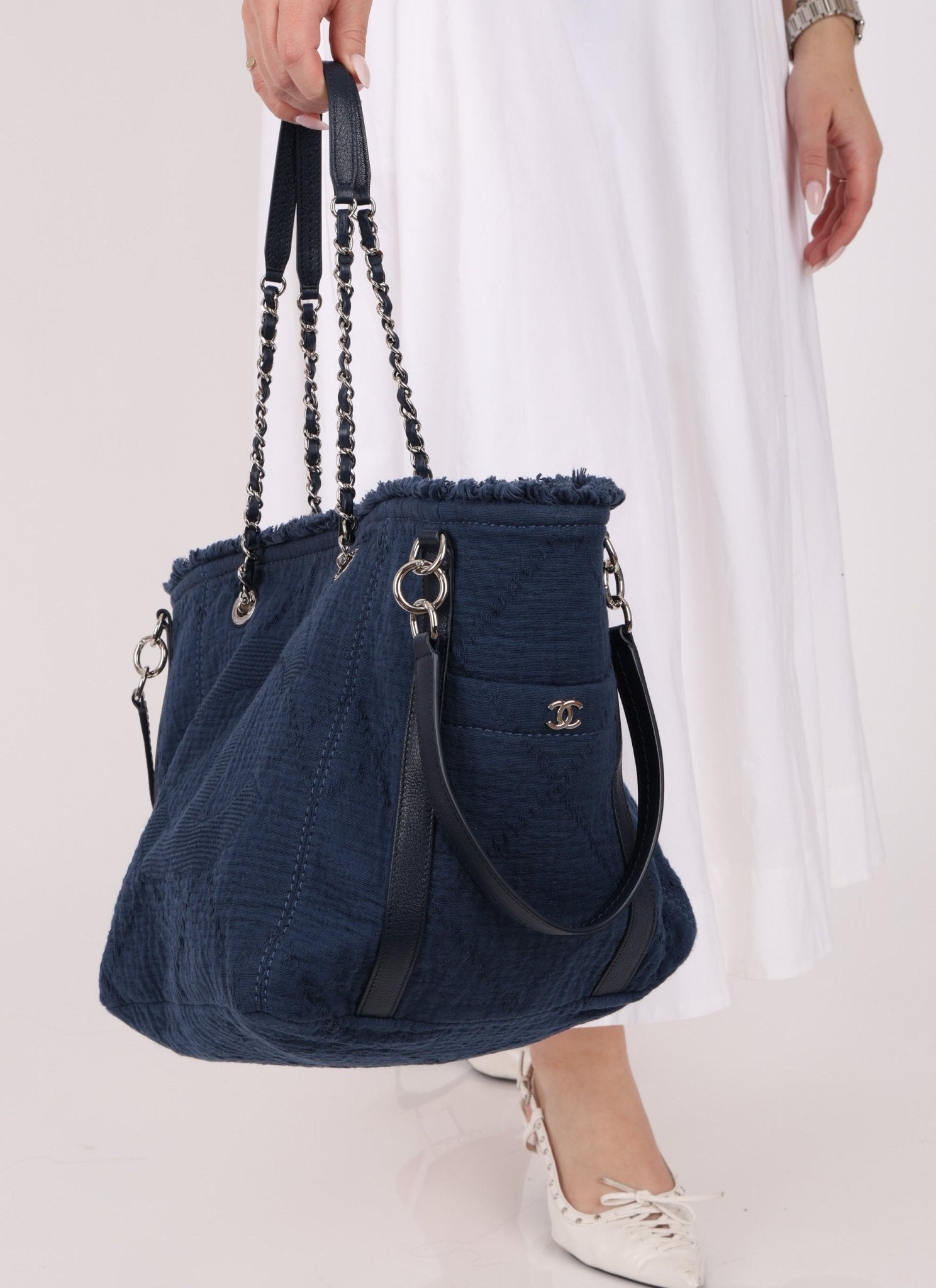 Chanel 2018 Canvas Double Face Deauville Large Shopper Tote - FashioNica