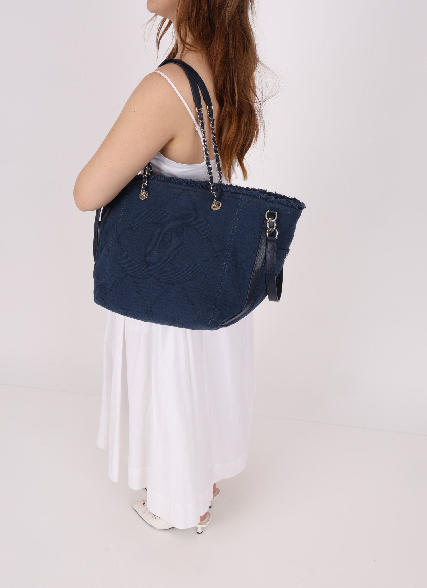 Chanel 2018 Canvas Double Face Deauville Large Shopper Tote - FashioNica