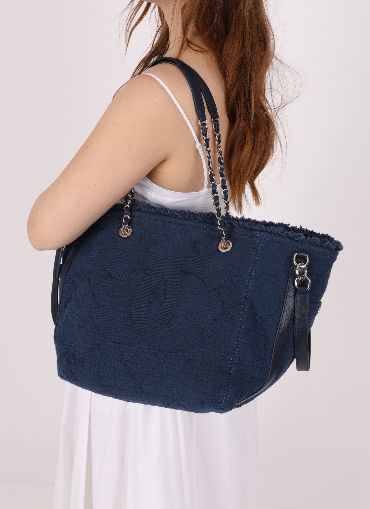 Chanel 2018 Canvas Double Face Deauville Large Shopper Tote - FashioNica