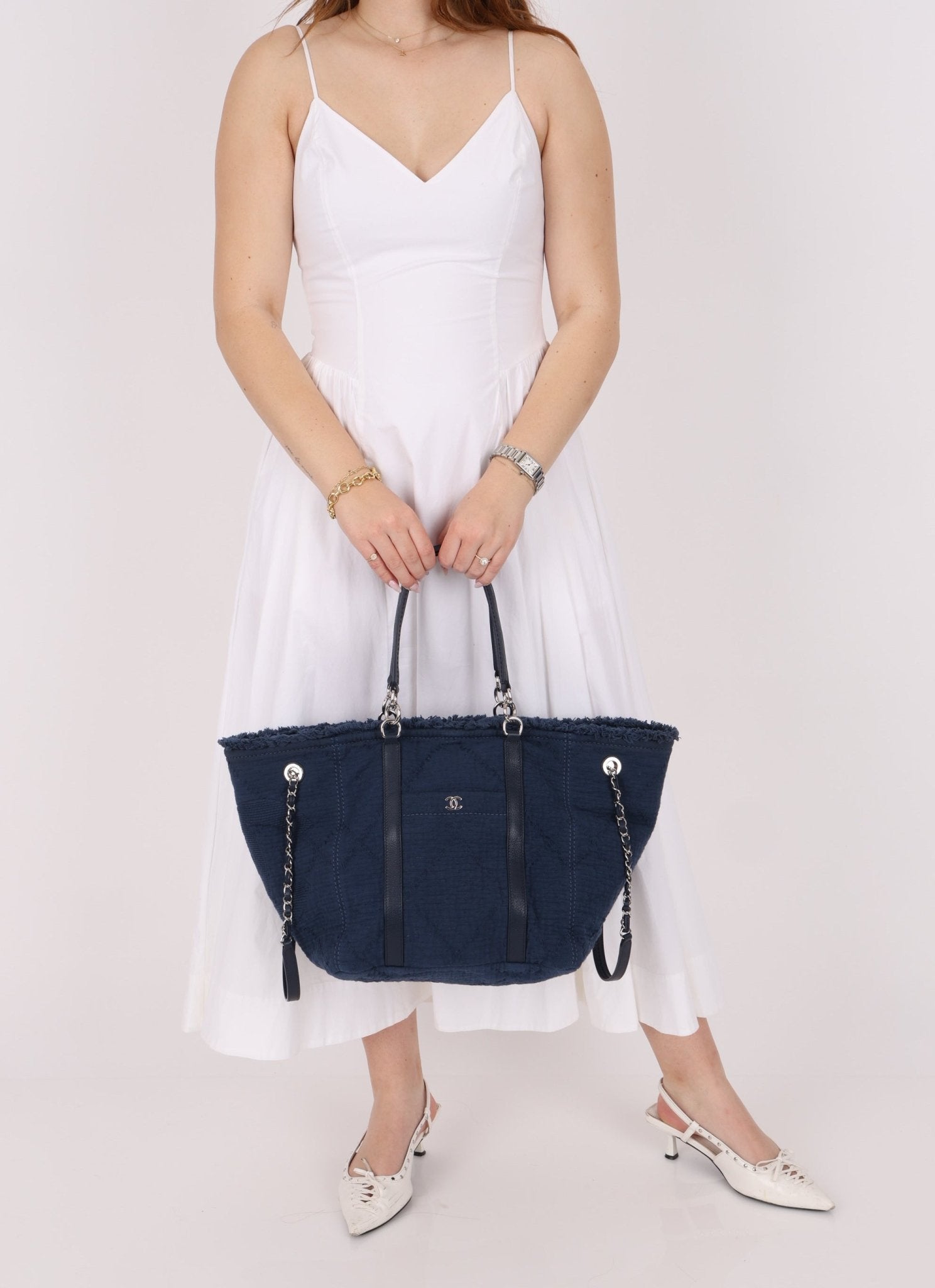 Chanel 2018 Canvas Double Face Deauville Large Shopper Tote - FashioNica