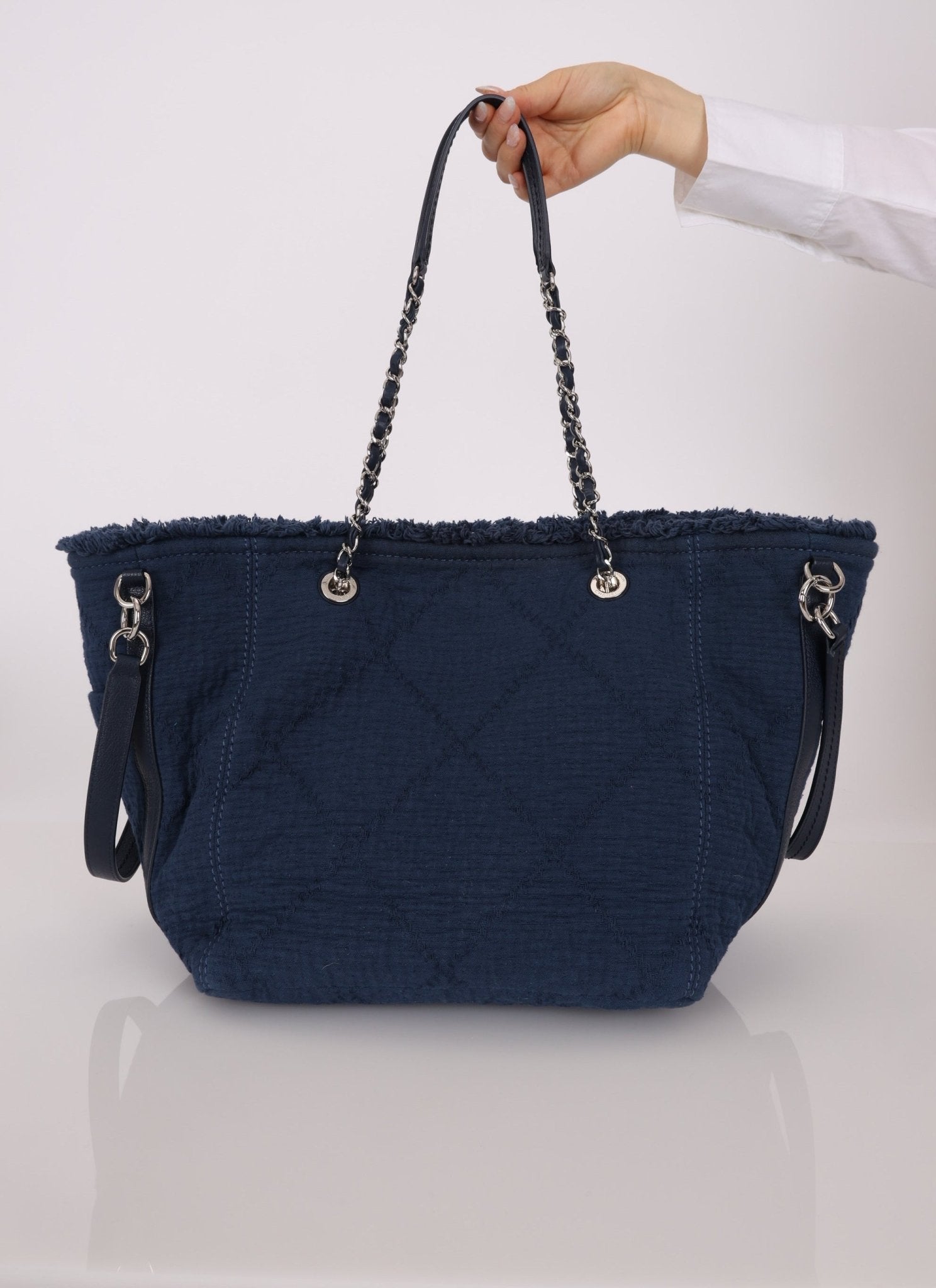 Chanel 2018 Canvas Double Face Deauville Large Shopper Tote - FashioNica