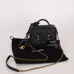 Chanel 2018 Caviar Filigree Small Vanity Case - FashioNica