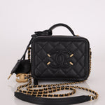 Chanel 2018 Caviar Filigree Small Vanity Case - FashioNica