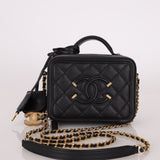 Chanel 2018 Caviar Filigree Small Vanity Case - FashioNica