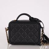 Chanel 2018 Caviar Filigree Small Vanity Case - FashioNica