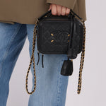 Chanel 2018 Caviar Filigree Small Vanity Case GHW - FashioNica