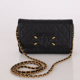 Chanel 2018 Caviar Filigree Wallet on Chain - FashioNica