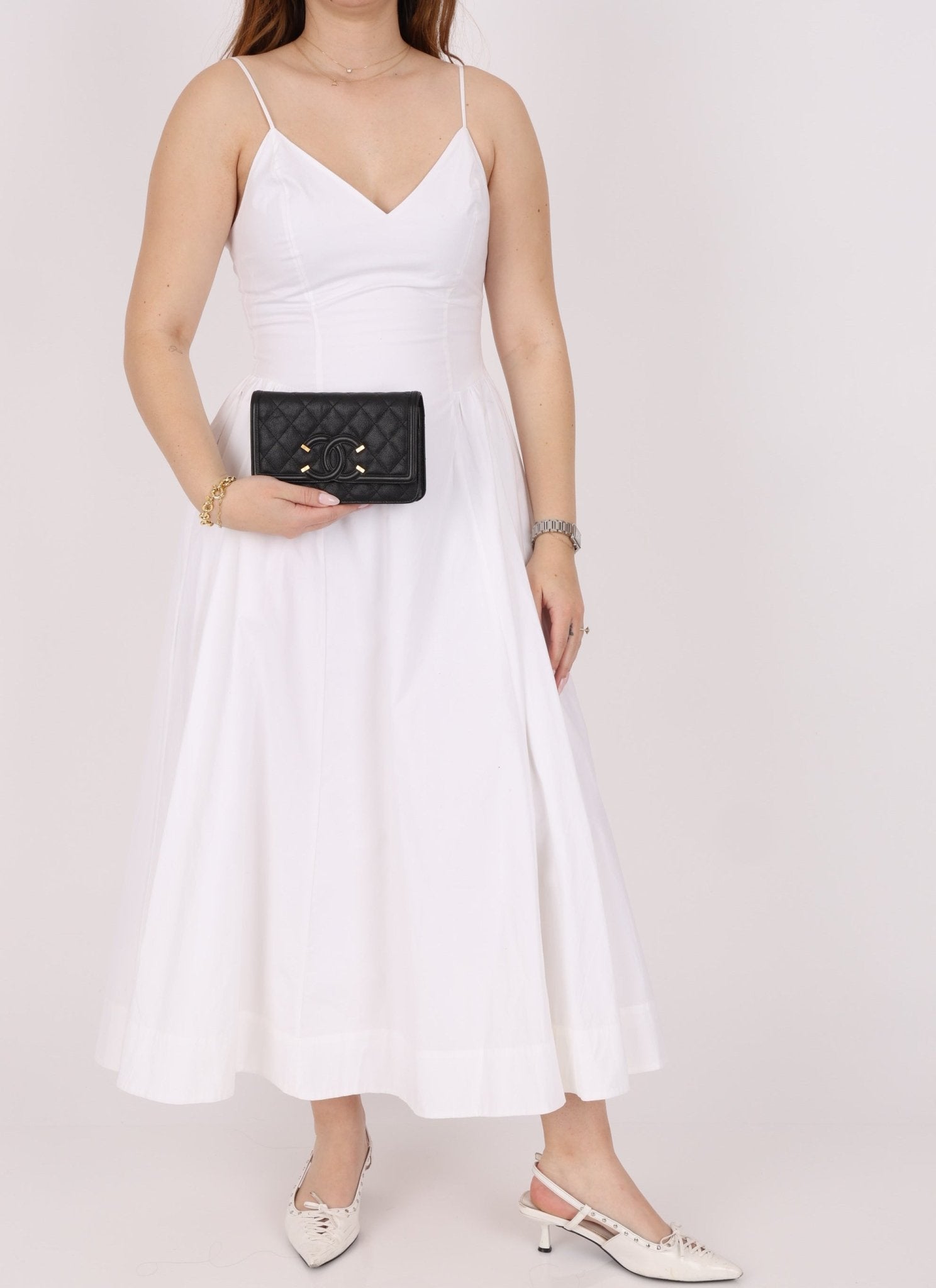 Chanel 2018 Caviar Filigree Wallet on Chain - FashioNica