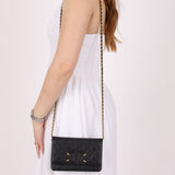 Chanel 2018 Caviar Filigree Wallet on Chain - FashioNica