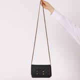 Chanel 2018 Caviar Filigree Wallet on Chain - FashioNica