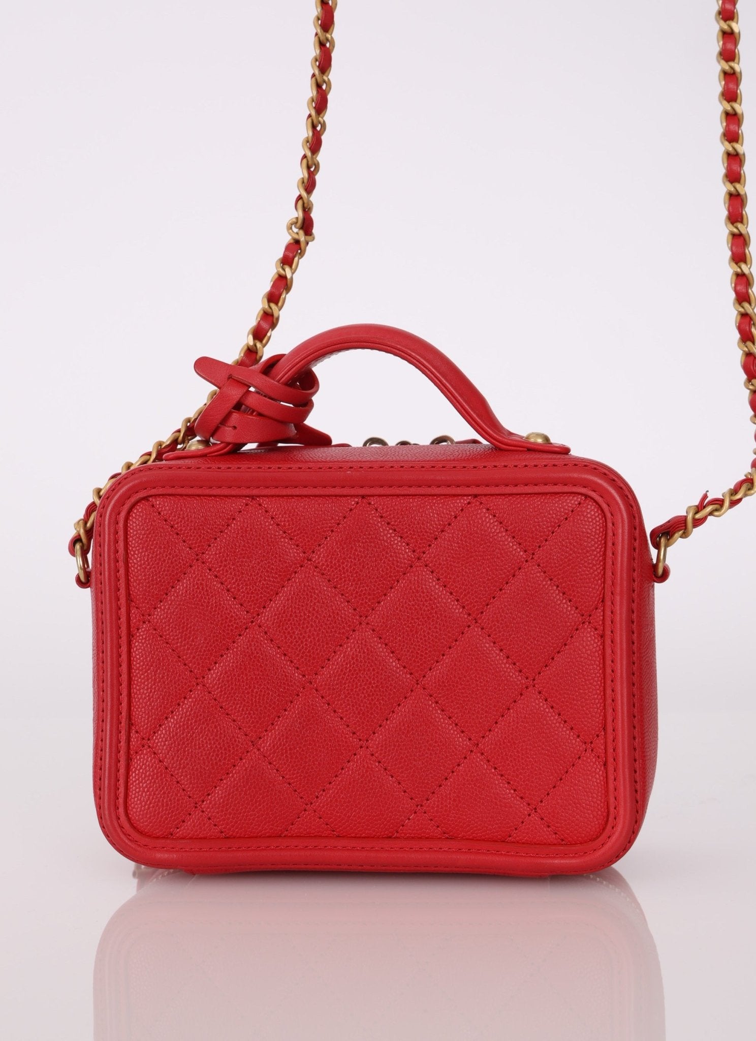 Chanel 2018 Caviar Small Filigree Vanity Crossbody - FashioNica