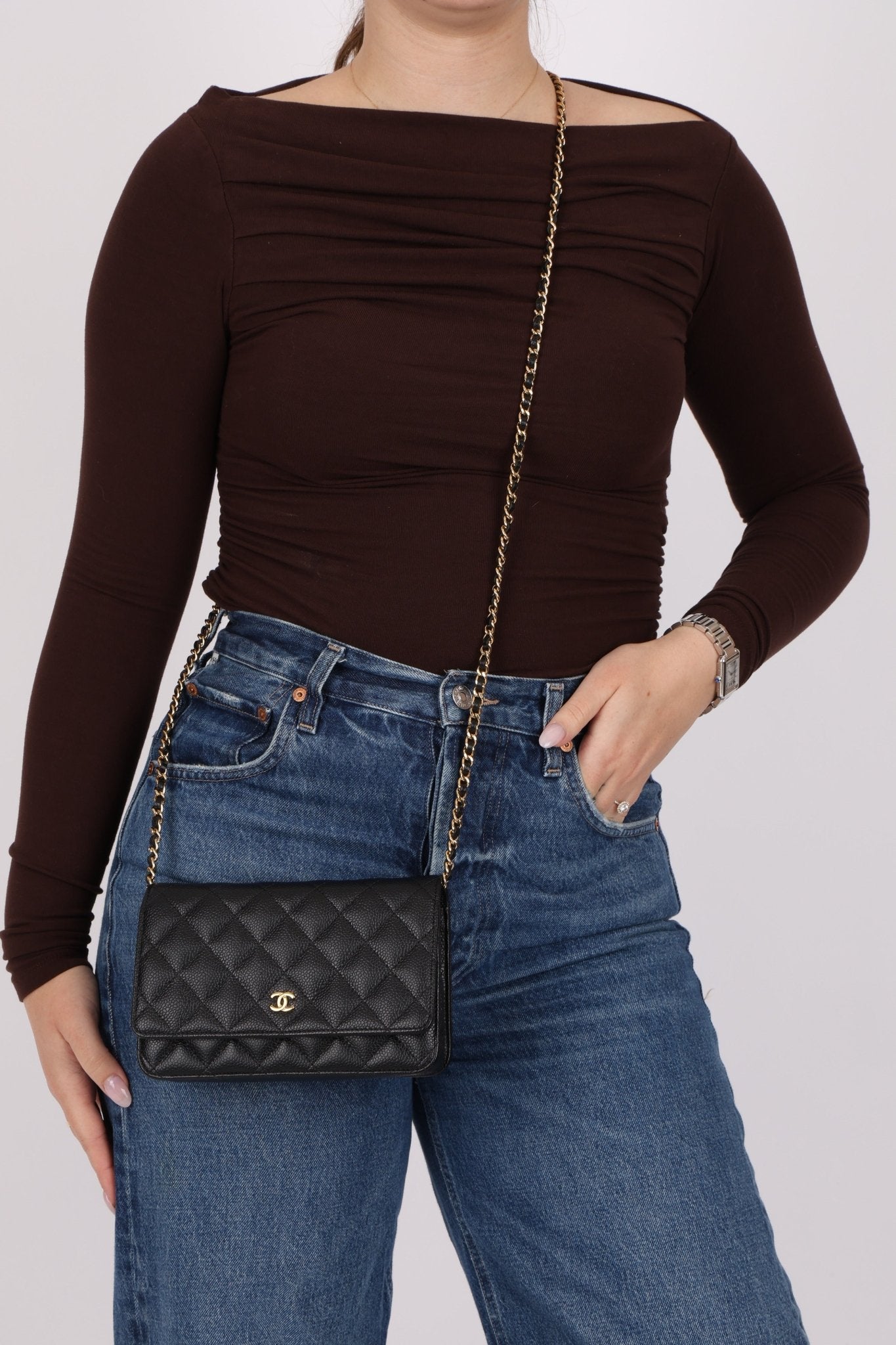 Chanel 2018 Caviar Wallet on Chain - FashioNica