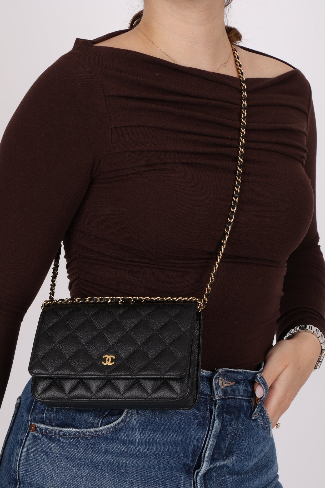 Chanel 2018 Caviar Wallet on Chain - FashioNica