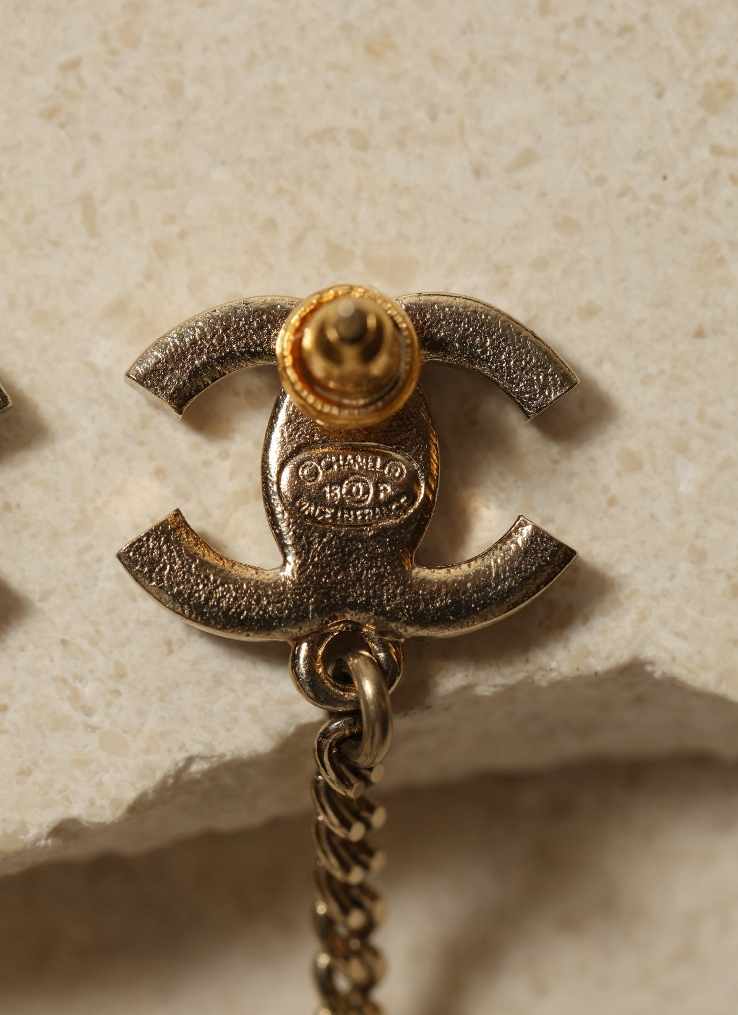 Chanel 2018 CC Logo Rhinestone and Pearl Ladybug Drop Earrings - FashioNica