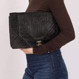 Chanel 2018 Crumpled Calfskin Coco Pleats Clutch GHW - FashioNica