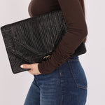 Chanel 2018 Crumpled Calfskin Coco Pleats Clutch GHW - FashioNica