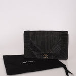 Chanel 2018 Crumpled Calfskin Coco Pleats Clutch GHW - FashioNica