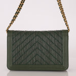 Chanel 2018 Crumpled Chevron Wallet On Chain - FashioNica