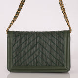 Chanel 2018 Crumpled Chevron Wallet On Chain - FashioNica