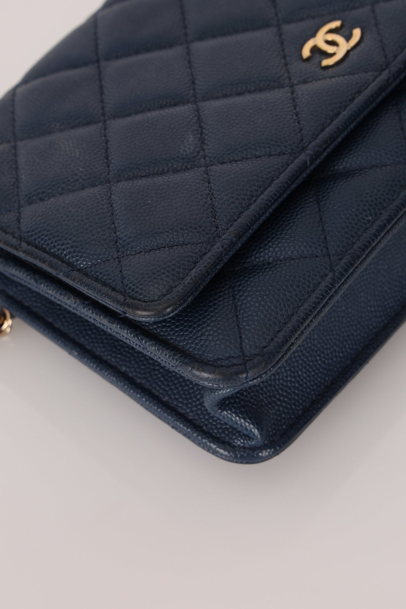 Chanel 2018 Dark Navy Caviar Wallet on Chain GHW - FashioNica