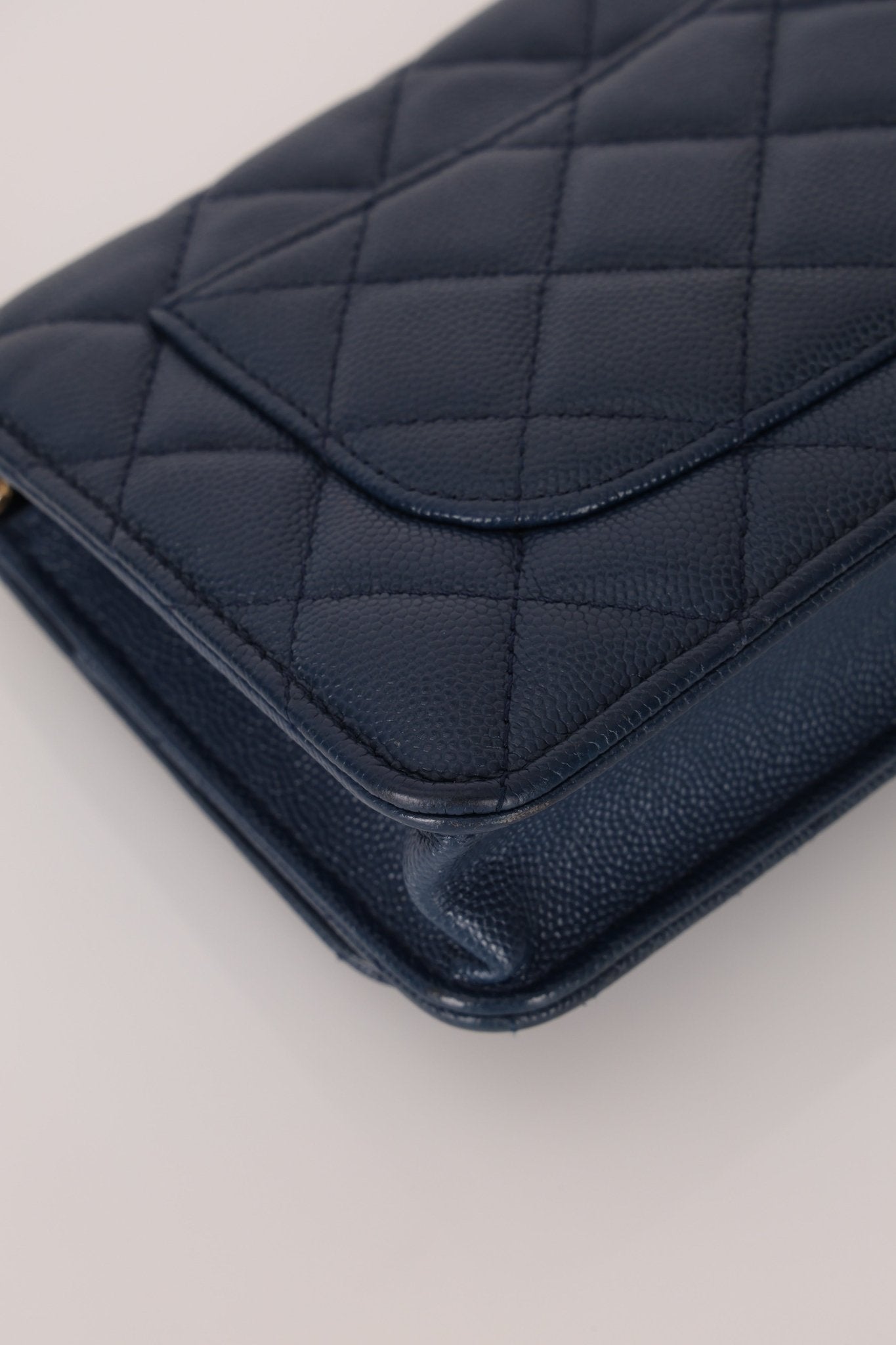 Chanel 2018 Dark Navy Caviar Wallet on Chain GHW - FashioNica