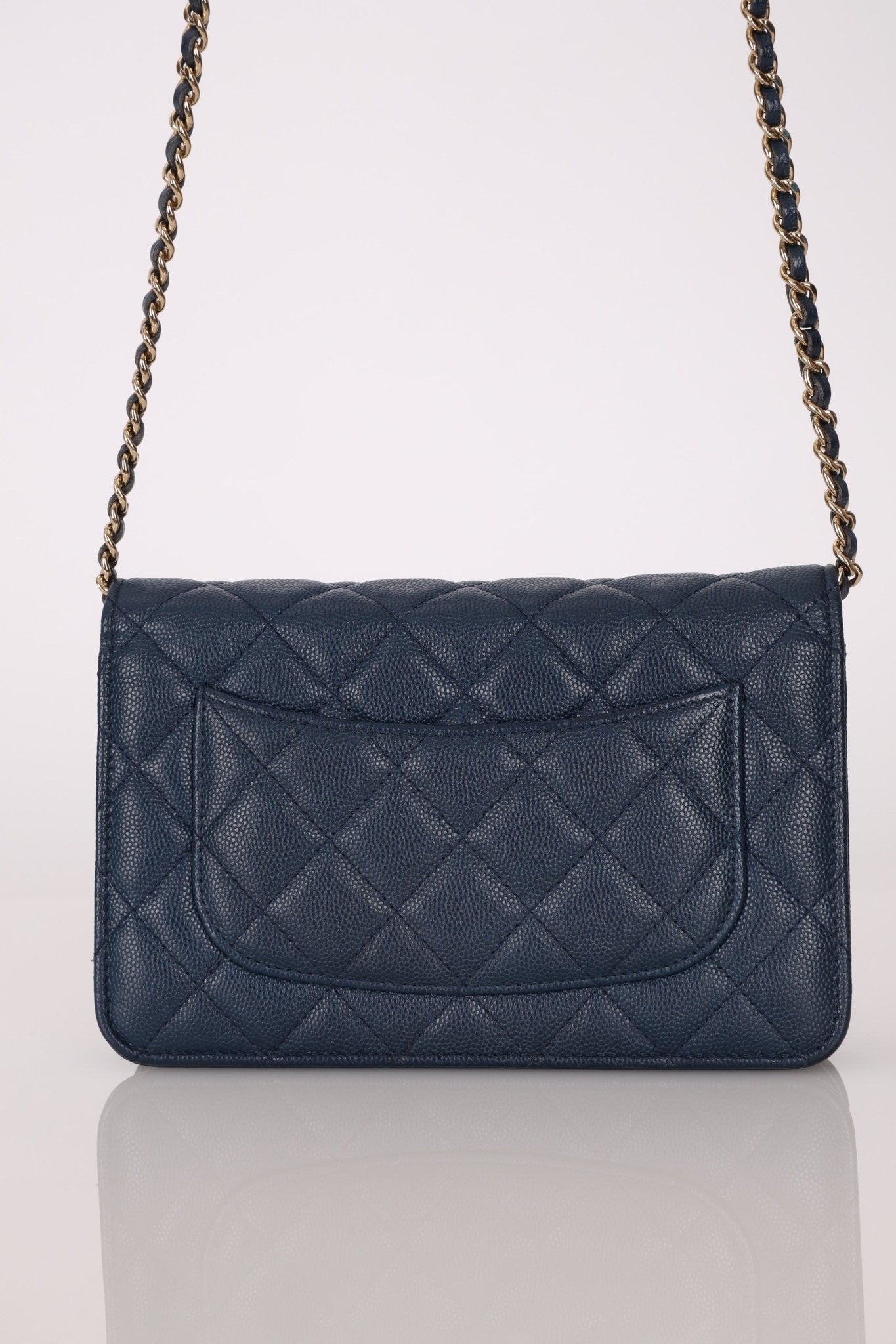 Chanel 2018 Dark Navy Caviar Wallet on Chain GHW - FashioNica