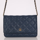 Chanel 2018 Dark Navy Caviar Wallet on Chain GHW - FashioNica