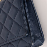 Chanel 2018 Dark Navy Caviar Wallet on Chain GHW - FashioNica