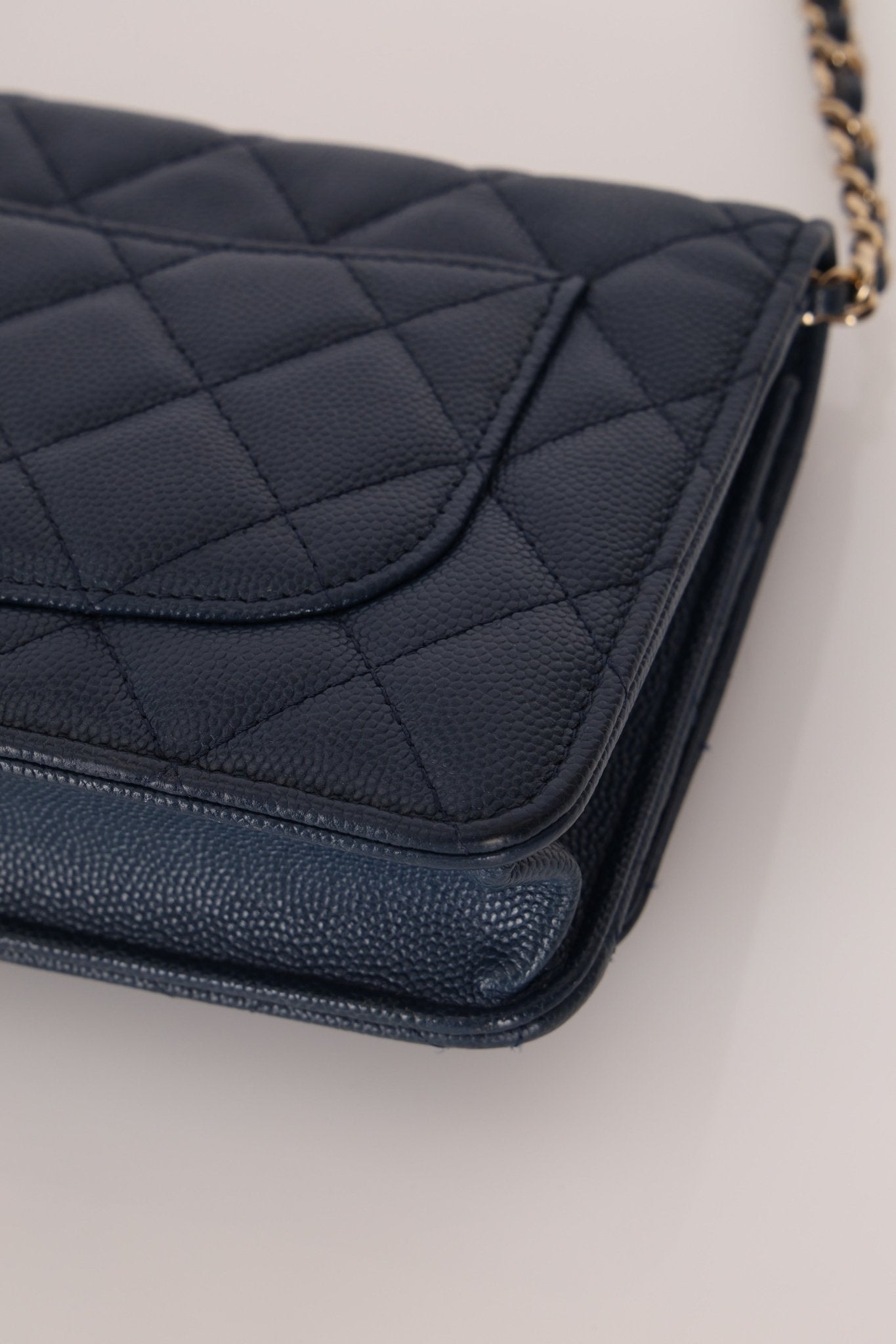 Chanel 2018 Dark Navy Caviar Wallet on Chain GHW - FashioNica