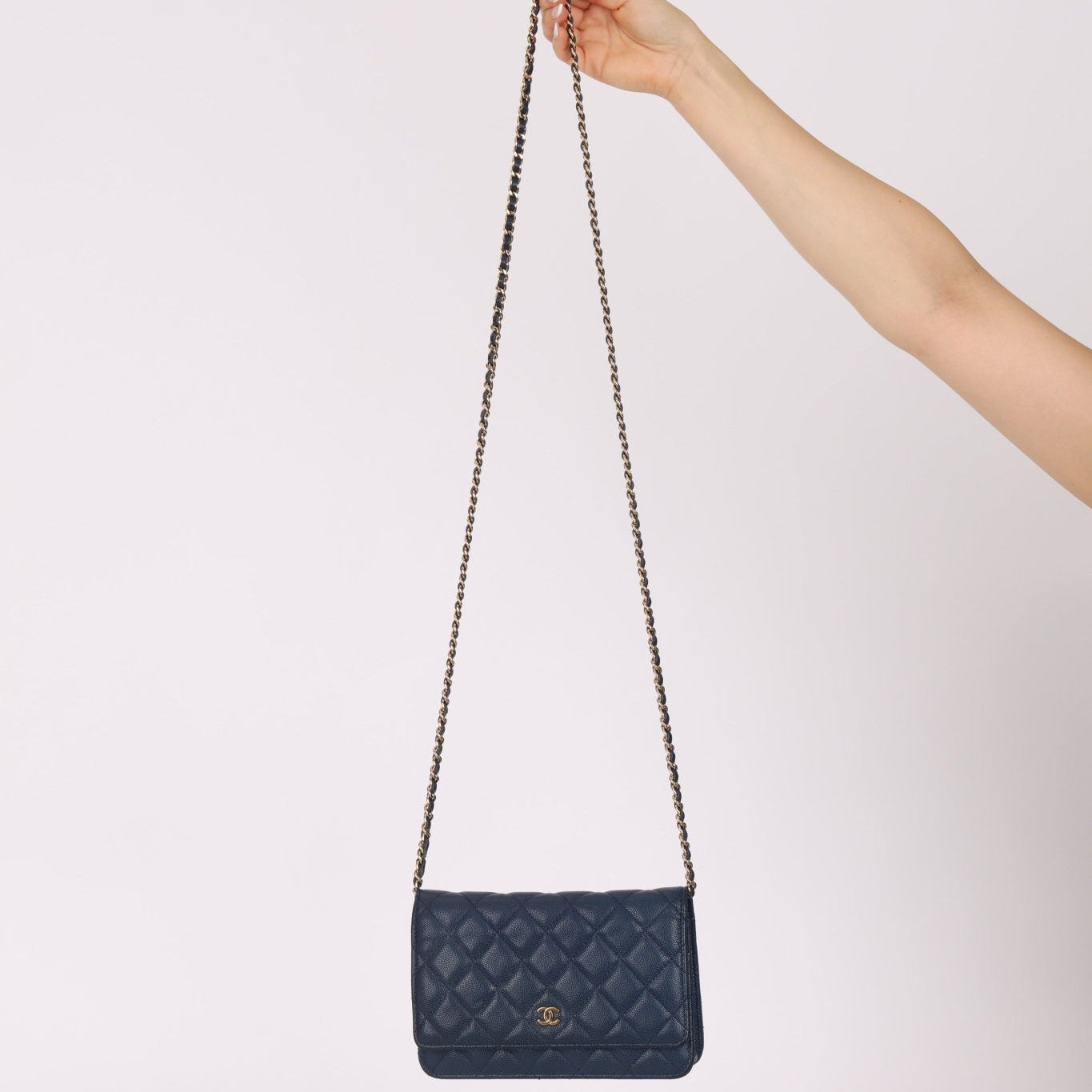 Chanel 2018 Dark Navy Caviar Wallet on Chain GHW - FashioNica