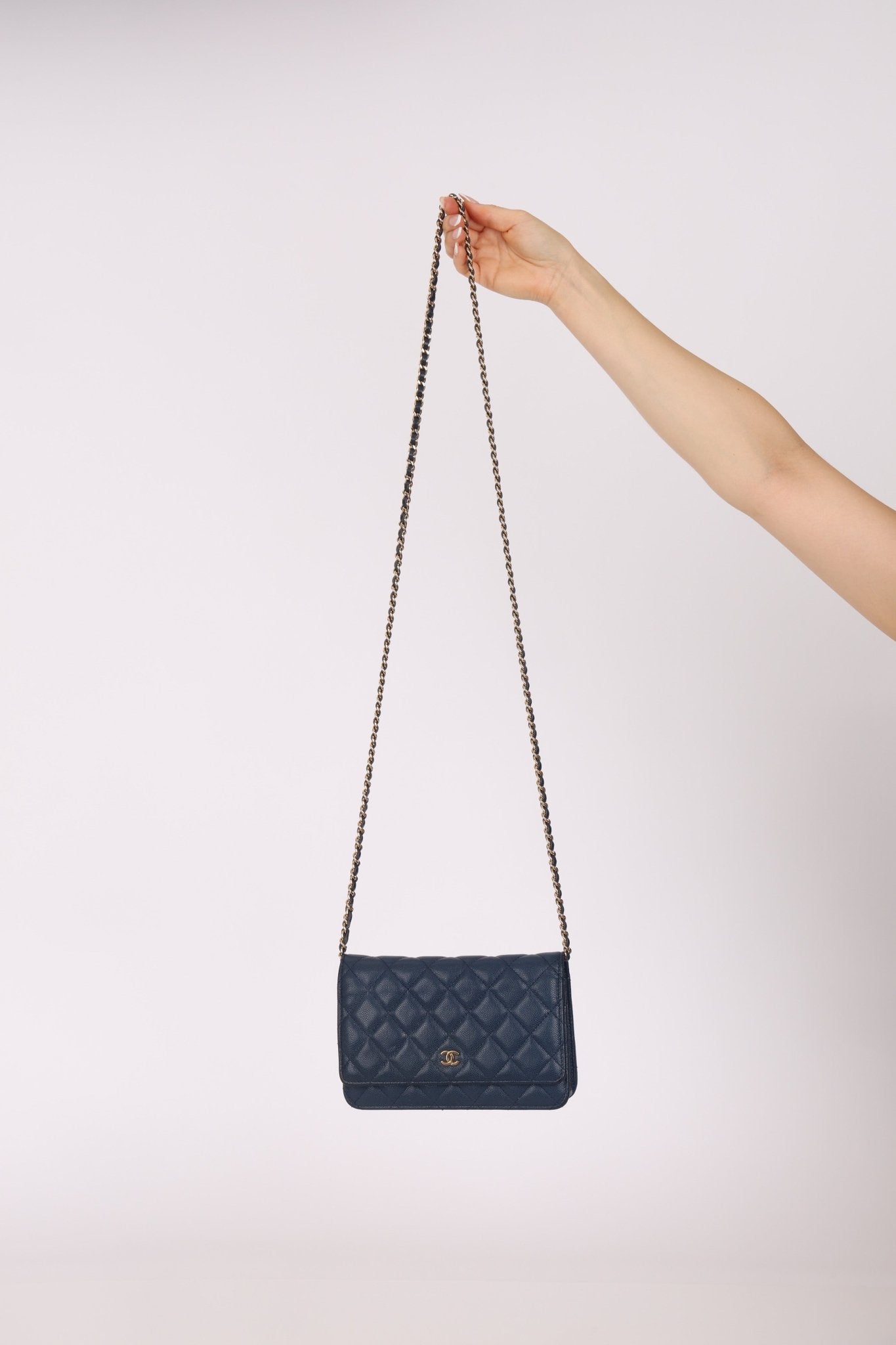 Chanel 2018 Dark Navy Caviar Wallet on Chain GHW - FashioNica