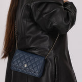 Chanel 2018 Dark Navy Caviar Wallet on Chain GHW - FashioNica