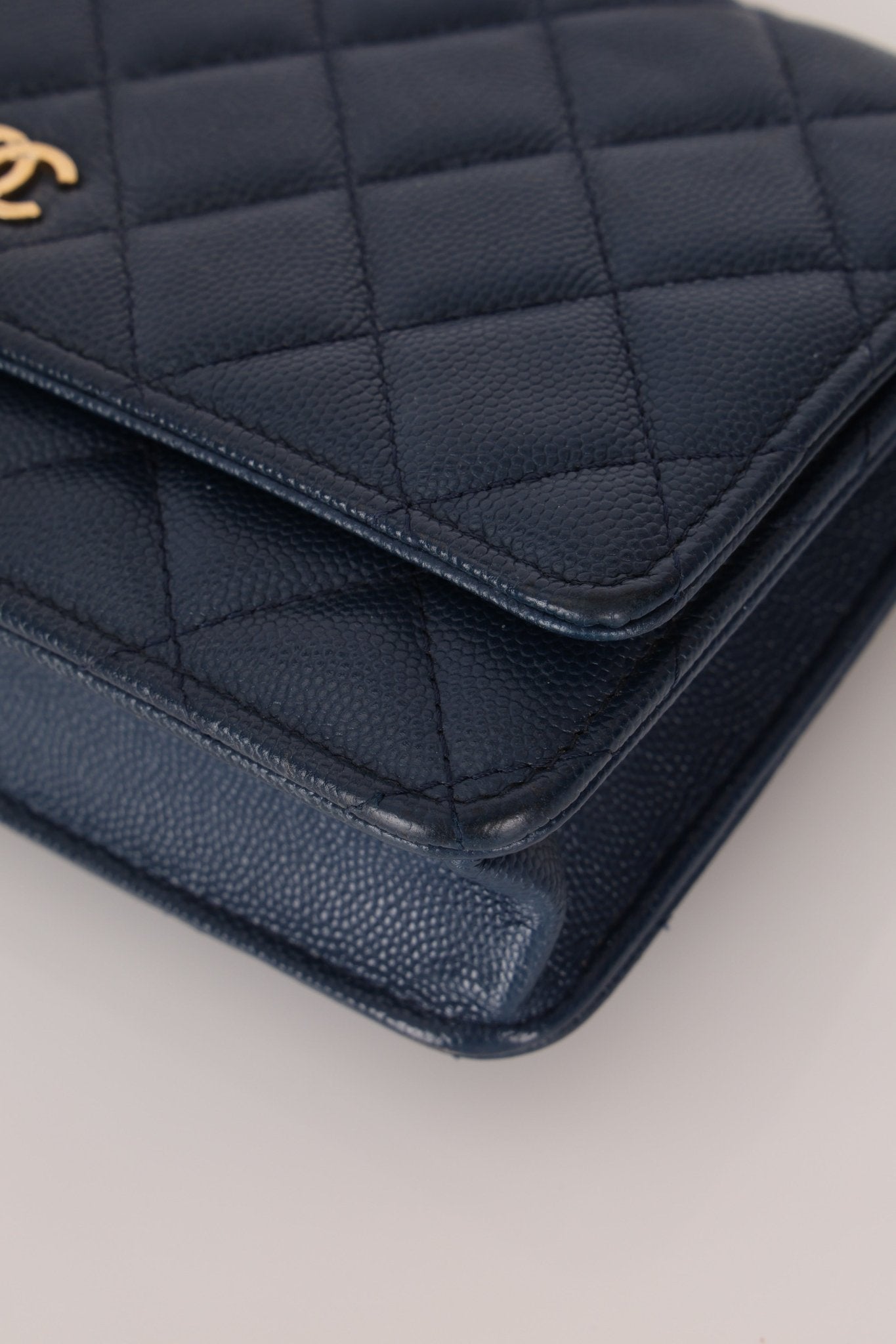 Chanel 2018 Dark Navy Caviar Wallet on Chain GHW - FashioNica