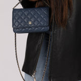 Chanel 2018 Dark Navy Caviar Wallet on Chain GHW - FashioNica