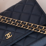 Chanel 2018 Dark Navy Caviar Wallet on Chain GHW - FashioNica