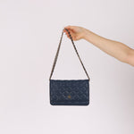 Chanel 2018 Dark Navy Caviar Wallet on Chain GHW - FashioNica
