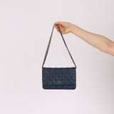 Chanel 2018 Dark Navy Caviar Wallet on Chain GHW - FashioNica