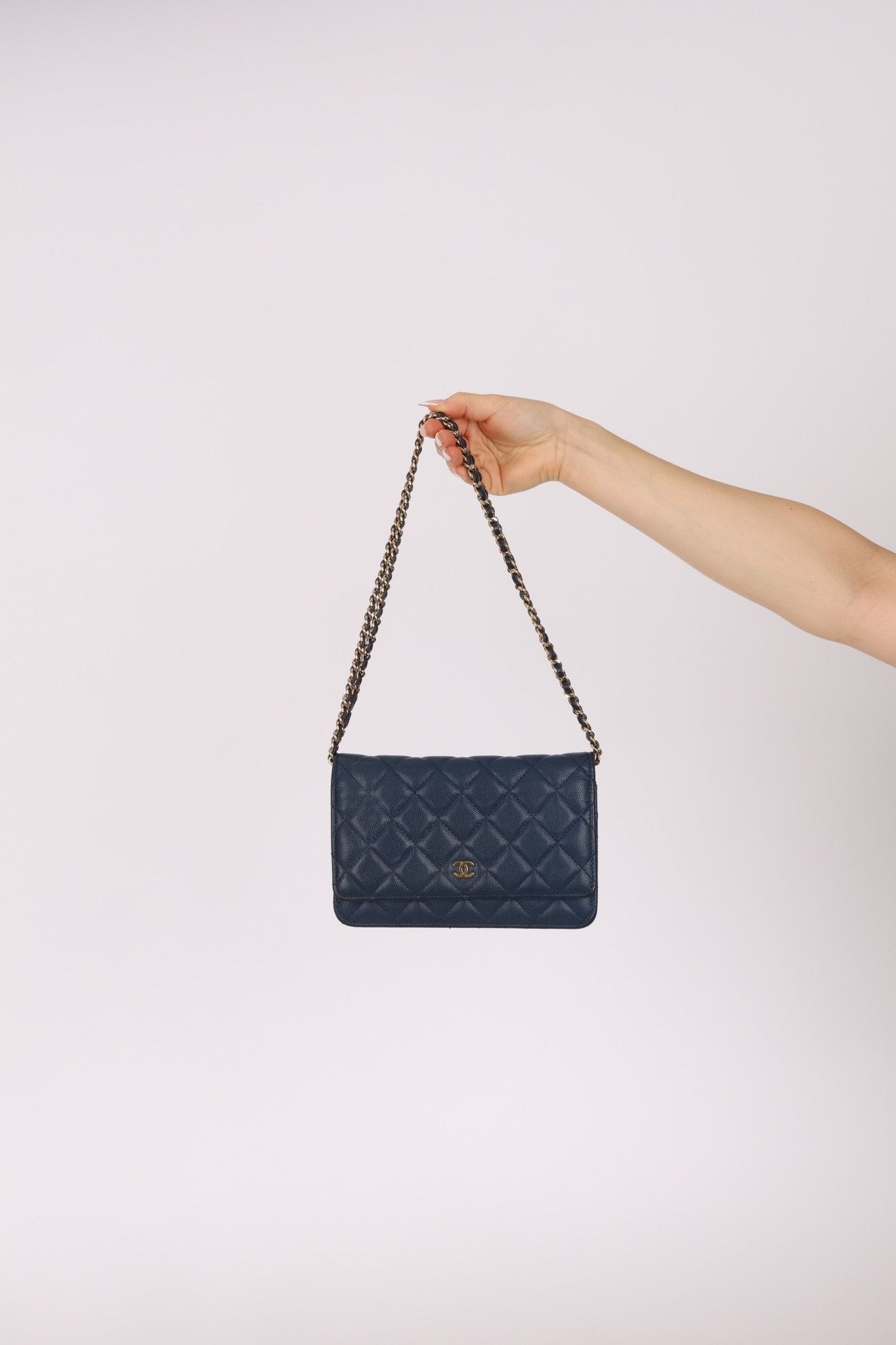 Chanel 2018 Dark Navy Caviar Wallet on Chain GHW - FashioNica