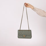 Chanel 2018 Eucalyptus Green Iridescent Caviar Small Double Flap - FashioNica