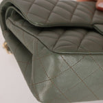 Chanel 2018 Eucalyptus Green Iridescent Caviar Small Double Flap - FashioNica