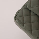 Chanel 2018 Eucalyptus Green Iridescent Caviar Small Double Flap - FashioNica