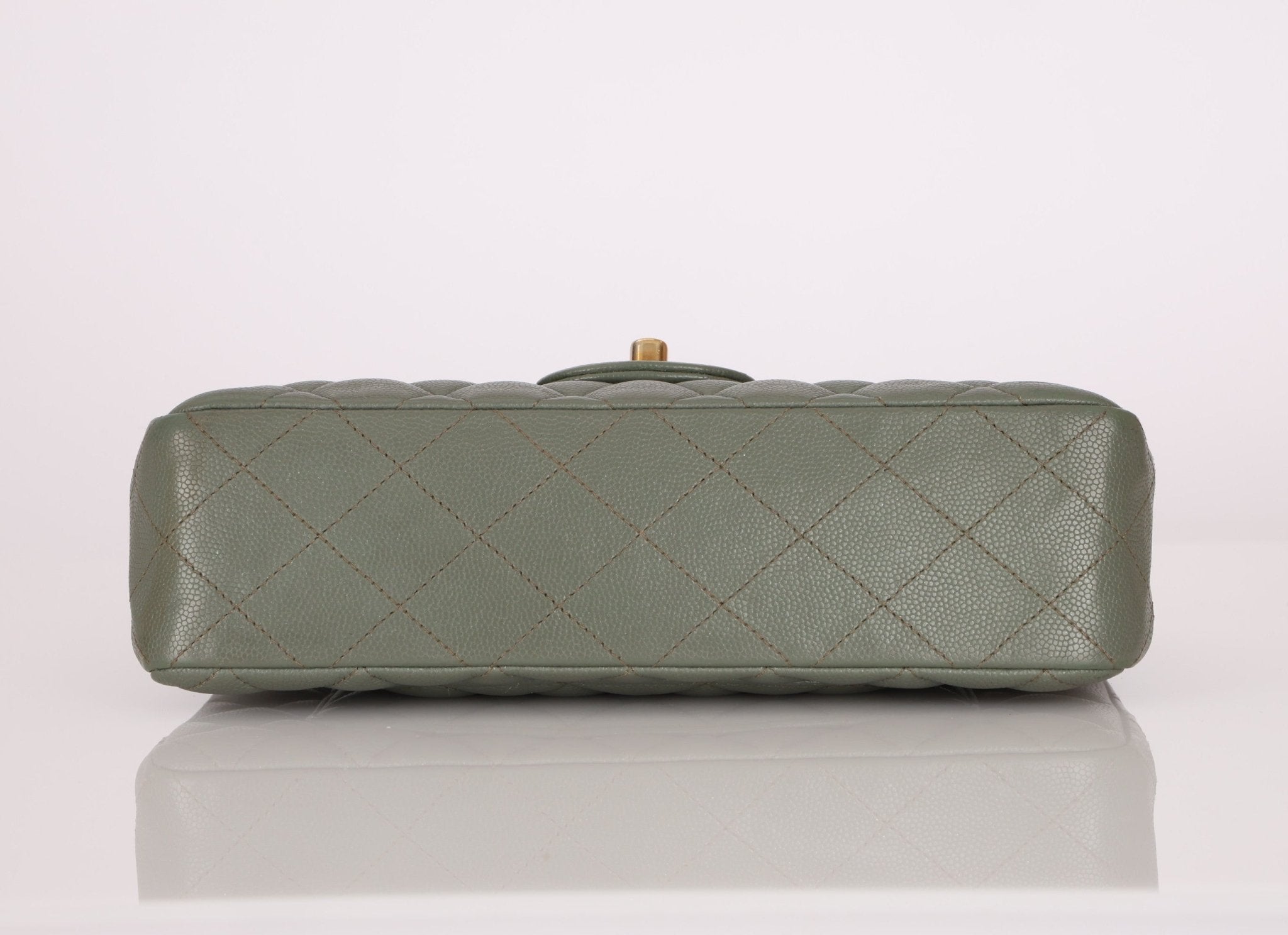 Chanel 2018 Eucalyptus Green Iridescent Caviar Small Double Flap - FashioNica