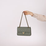Chanel 2018 Eucalyptus Green Iridescent Caviar Small Double Flap - FashioNica