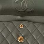 Chanel 2018 Eucalyptus Green Iridescent Caviar Small Double Flap - FashioNica