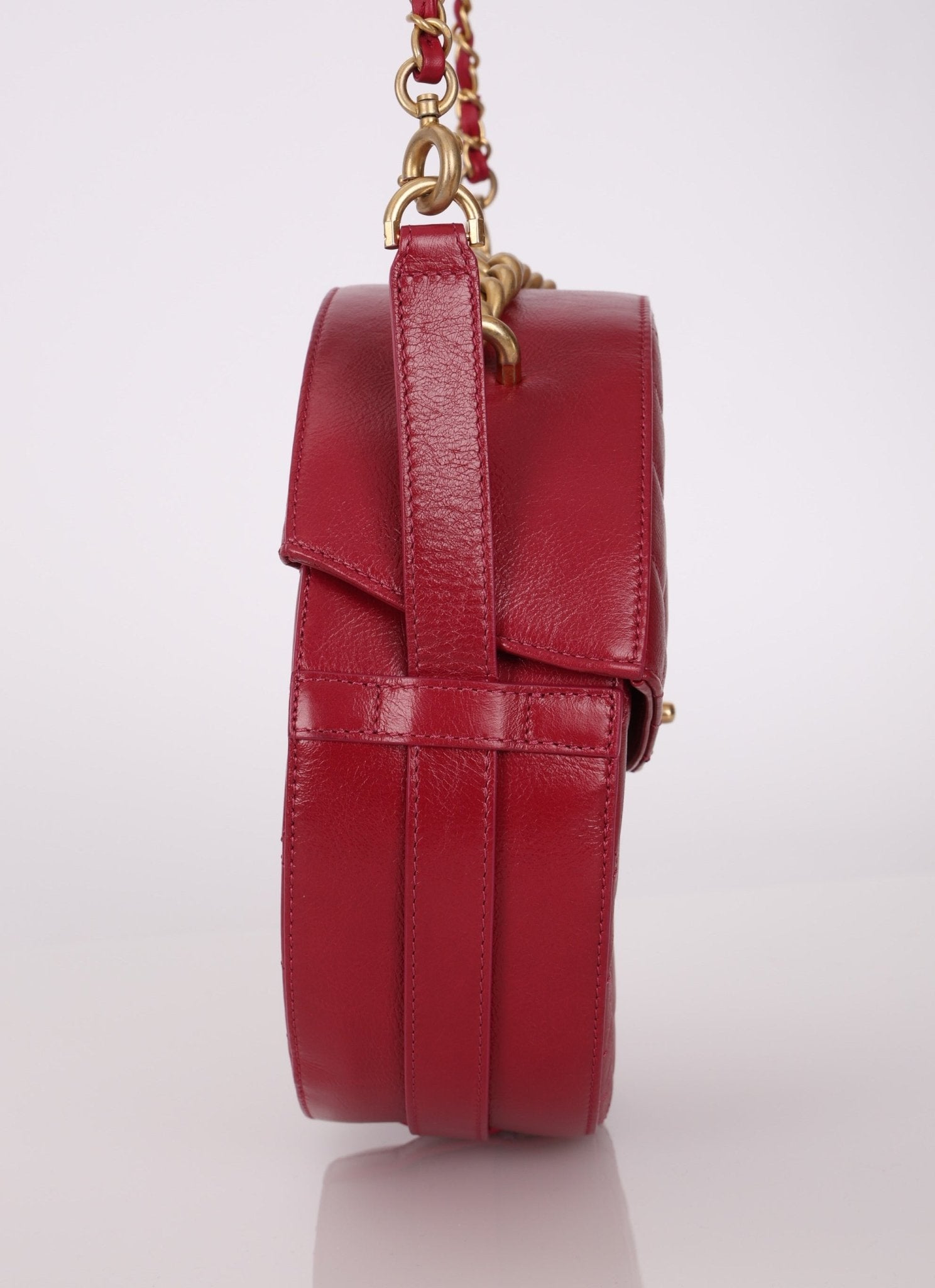 Chanel 2018 Glazed Calfskin Round Top Handle Crossbody - FashioNica