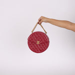 Chanel 2018 Glazed Calfskin Round Top Handle Crossbody - FashioNica