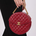 Chanel 2018 Glazed Calfskin Round Top Handle Crossbody - FashioNica