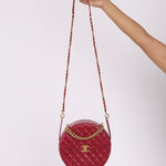 Chanel 2018 Glazed Calfskin Round Top Handle Crossbody - FashioNica
