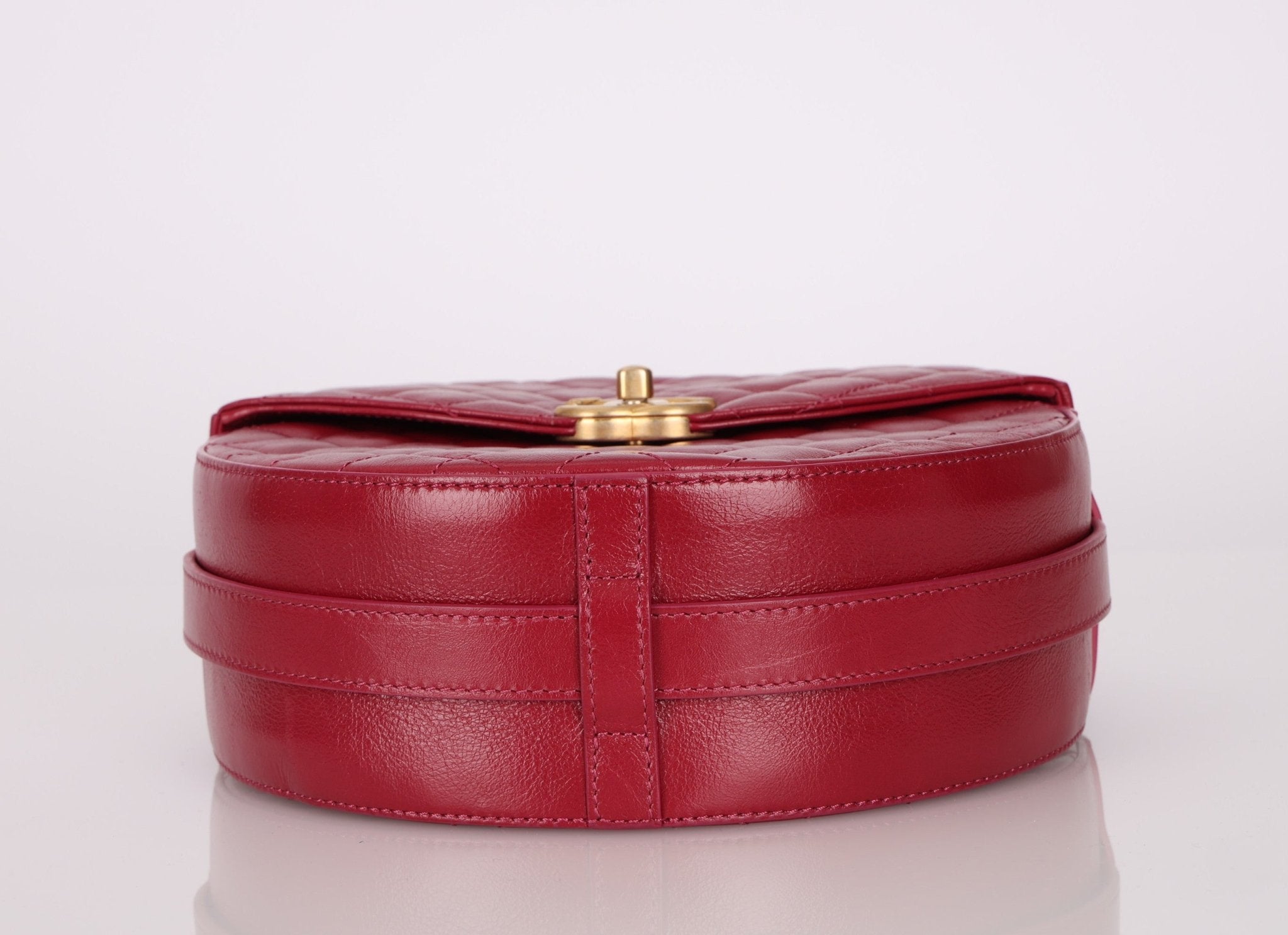 Chanel 2018 Glazed Calfskin Round Top Handle Crossbody - FashioNica