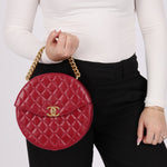 Chanel 2018 Glazed Calfskin Round Top Handle Crossbody - FashioNica